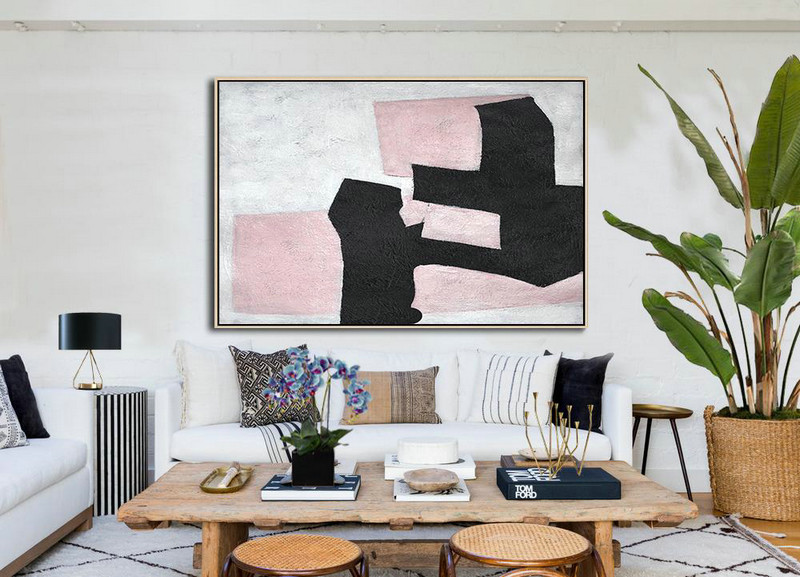 Large Abstract Painting,Hand-Painted Oversized Horizontal Minimal Art On Canvas,Custom Oil Painting